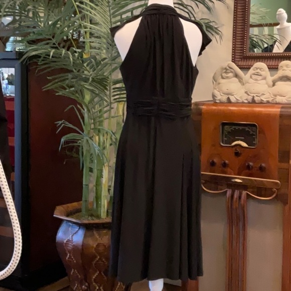 Evan Picone sz 6 black stretchy halter style pull on dress. - Picture 3 of 6